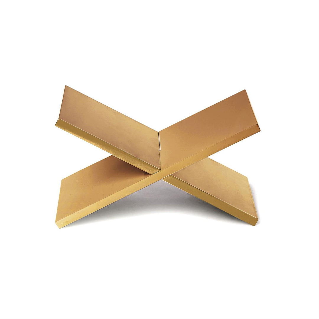 Gold geometric shelf on a white background