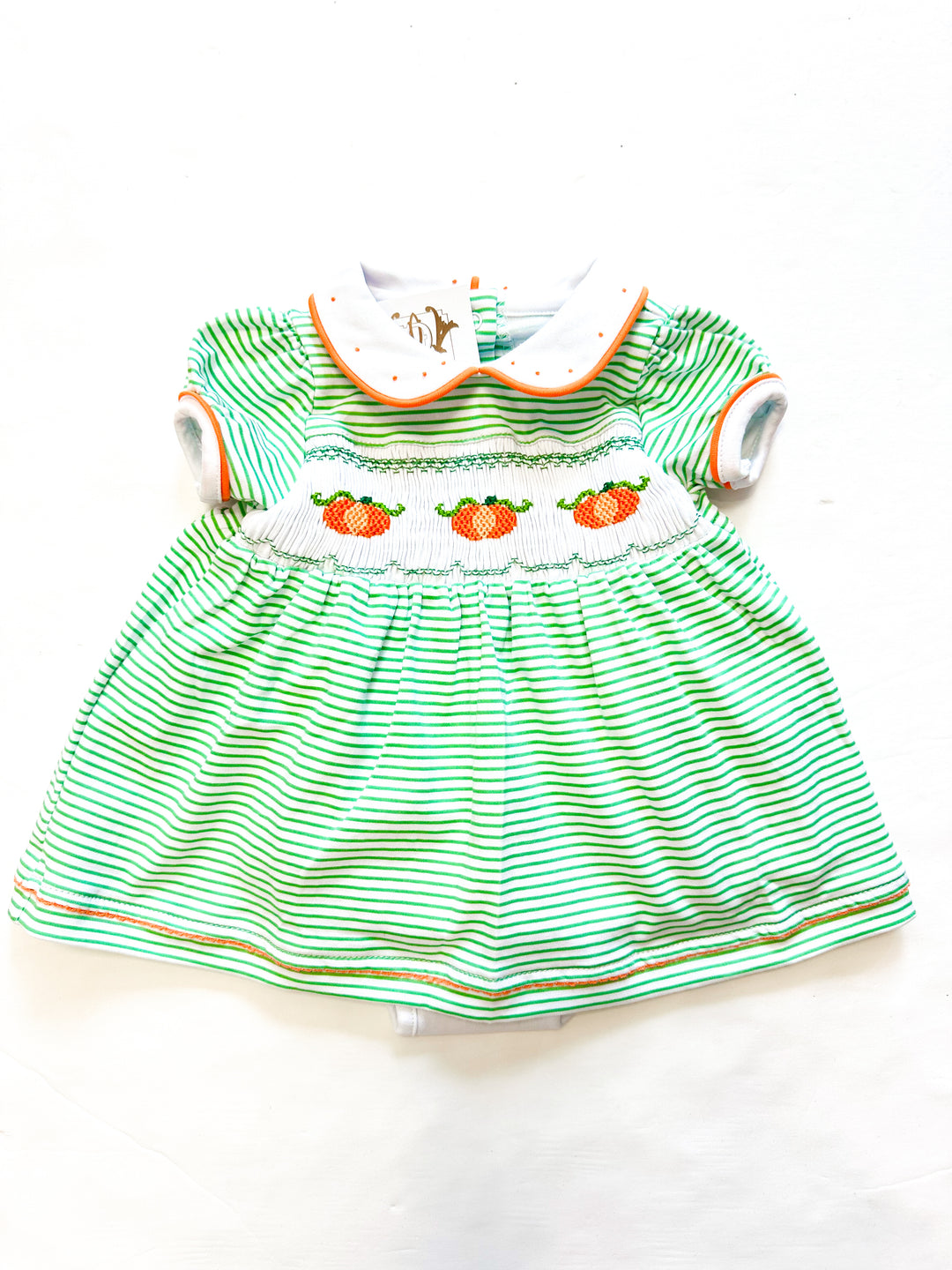 Lil' Pumpkin Classics Smocked Dress Set – Baby Girl Fall Outfit with Pumpkin Embroidery
