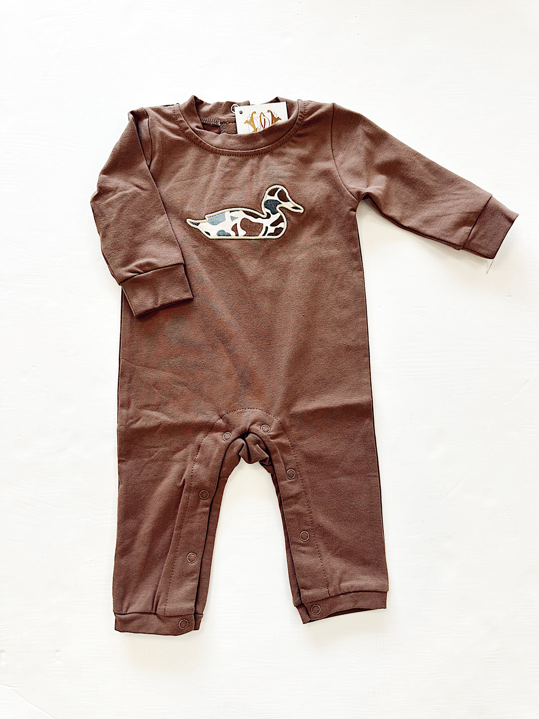 Camo Duck Applique Romper – Baby Boy Hunting and Outdoors Themed Outfit | Walker Boutique