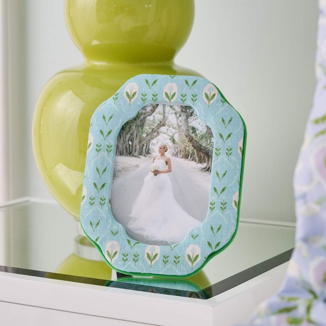 Blooms In Blue Fabric Frame