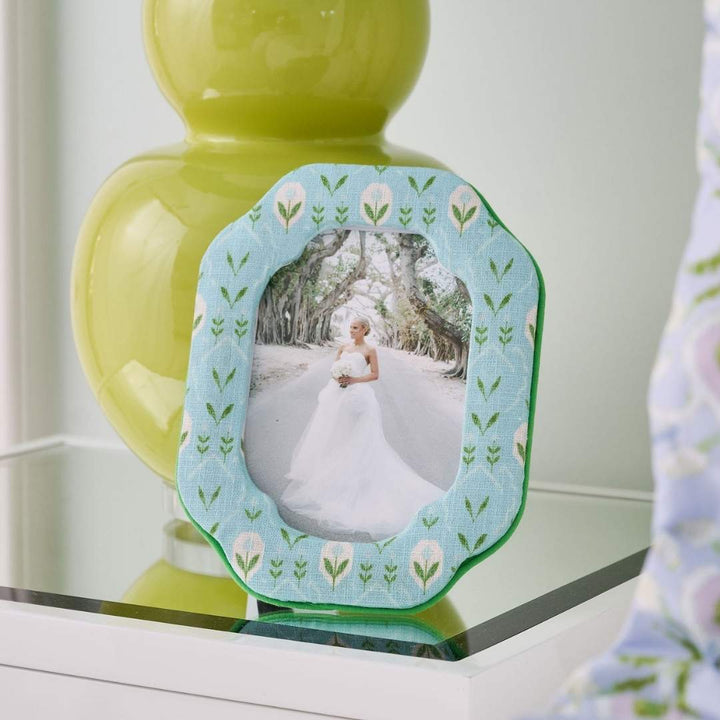 Blooms In Blue Fabric Frame