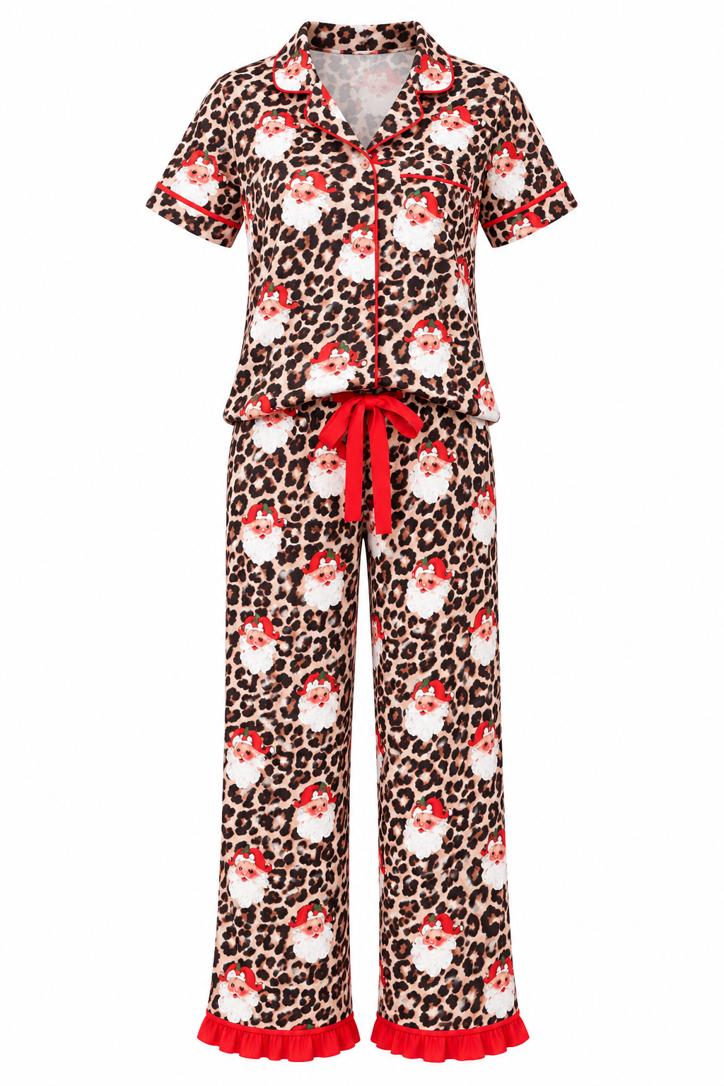 SANTA SAFARI CHIC RUFFLE PAJAMA SET