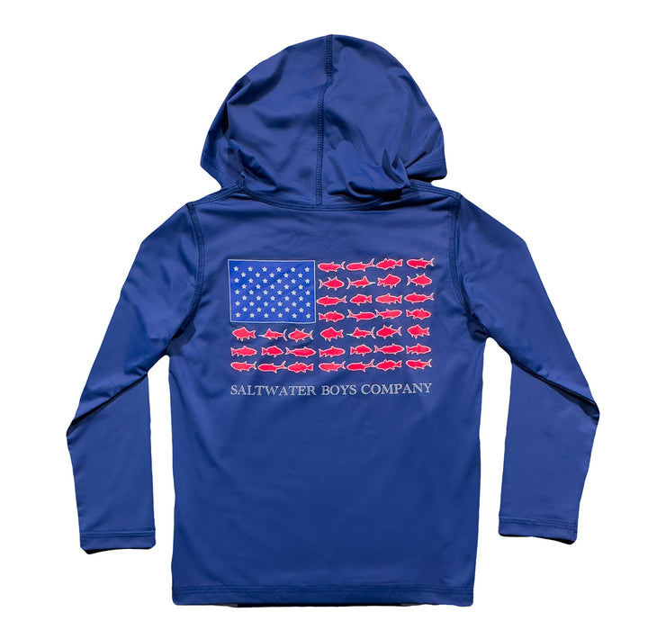 NAVY FLAG PERFORMANCE HOODIE