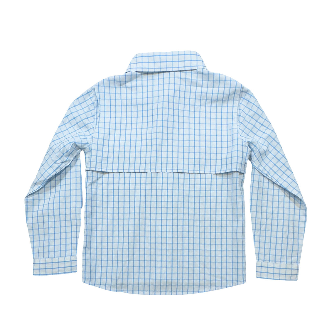 WHITE & BLUE PLAID FLAGLER FISHING SHIRT