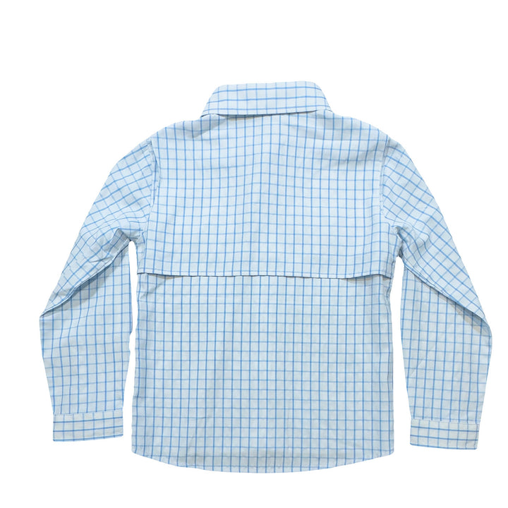 WHITE & BLUE PLAID FLAGLER FISHING SHIRT
