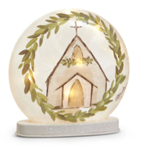 CHURCH LIGHTED DISC DECOR