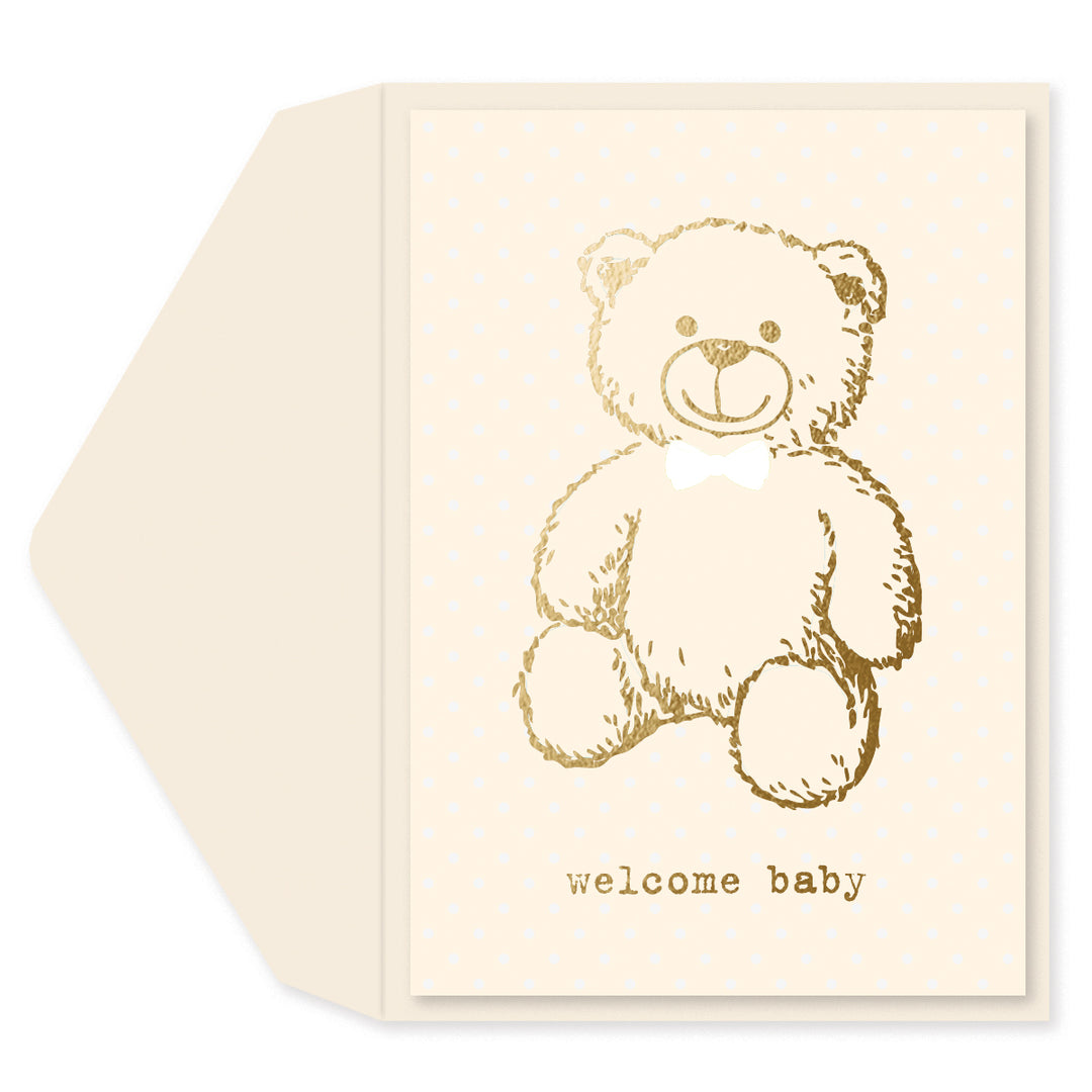 TEDDY BEAR WELCOME BABY CARD