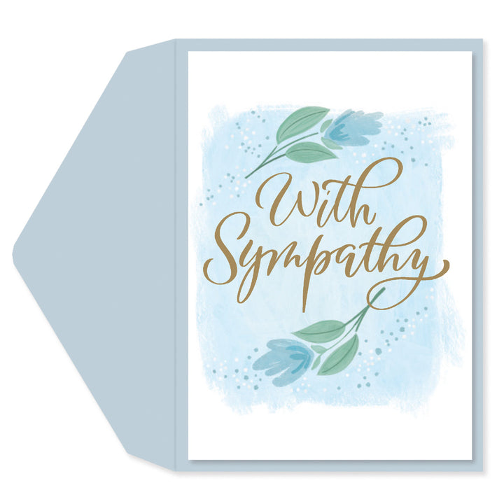 FLOWERS BLUE WITH SYMPATHY CARD