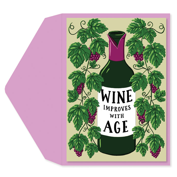 WINE WITH AGE BIRTHDAY GREETING CARD