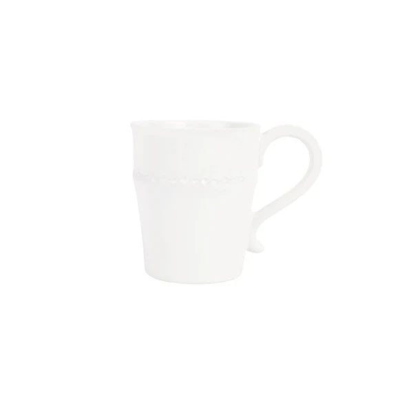 White ceramic mug on a white background