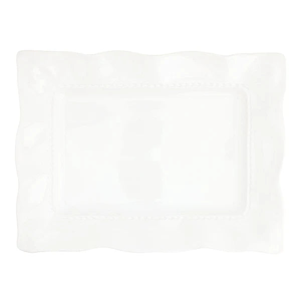 White platter on a white background