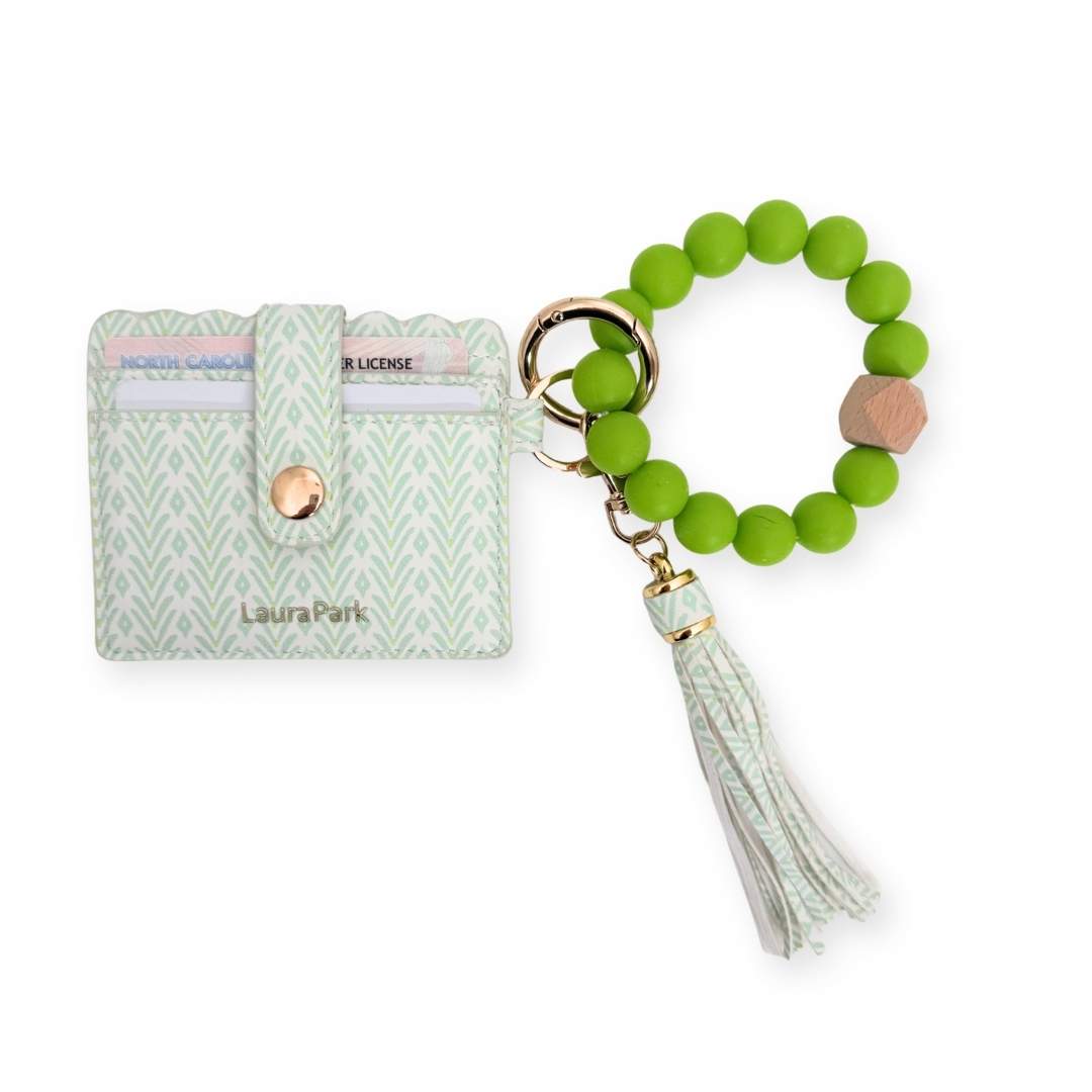 PETITE FROND MINT KEYCHAIN WRISTLET WALLET