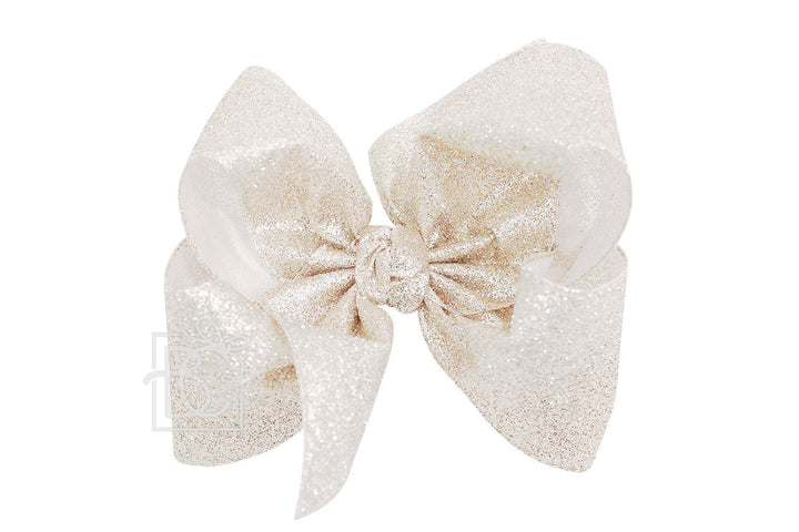 ANTIQUE WHITE GLITTER METALLIC BOW