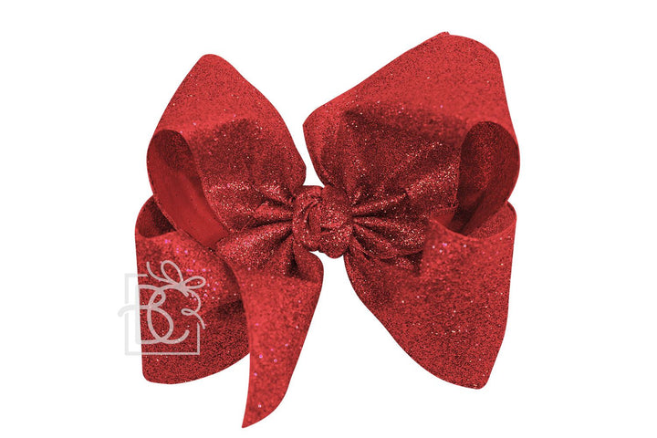 RED GLITTER METALLIC BOW