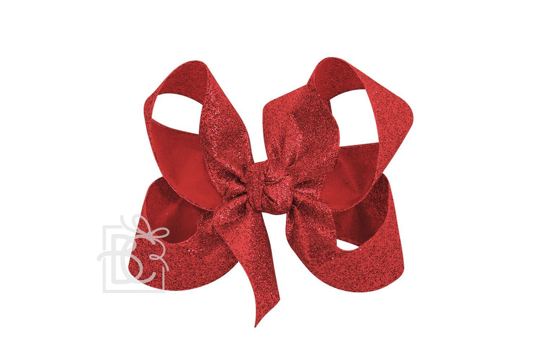 RED GLITTER METALLIC BOW