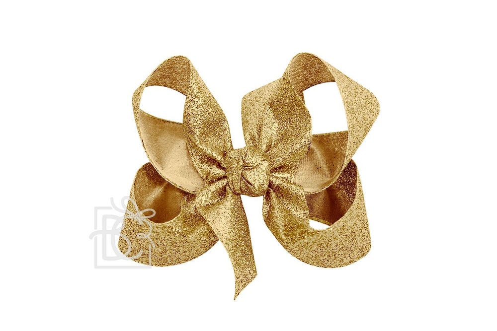 gold glitter hair bow