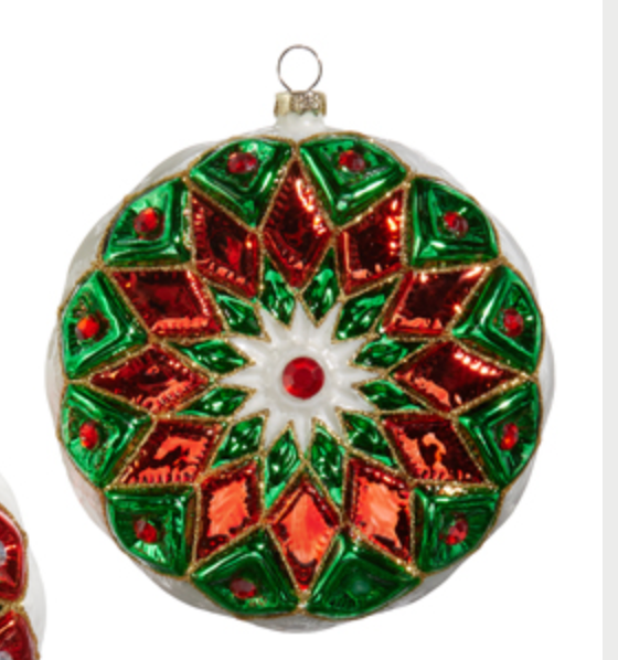 RED & GREEN STARBURST ORNAMENT