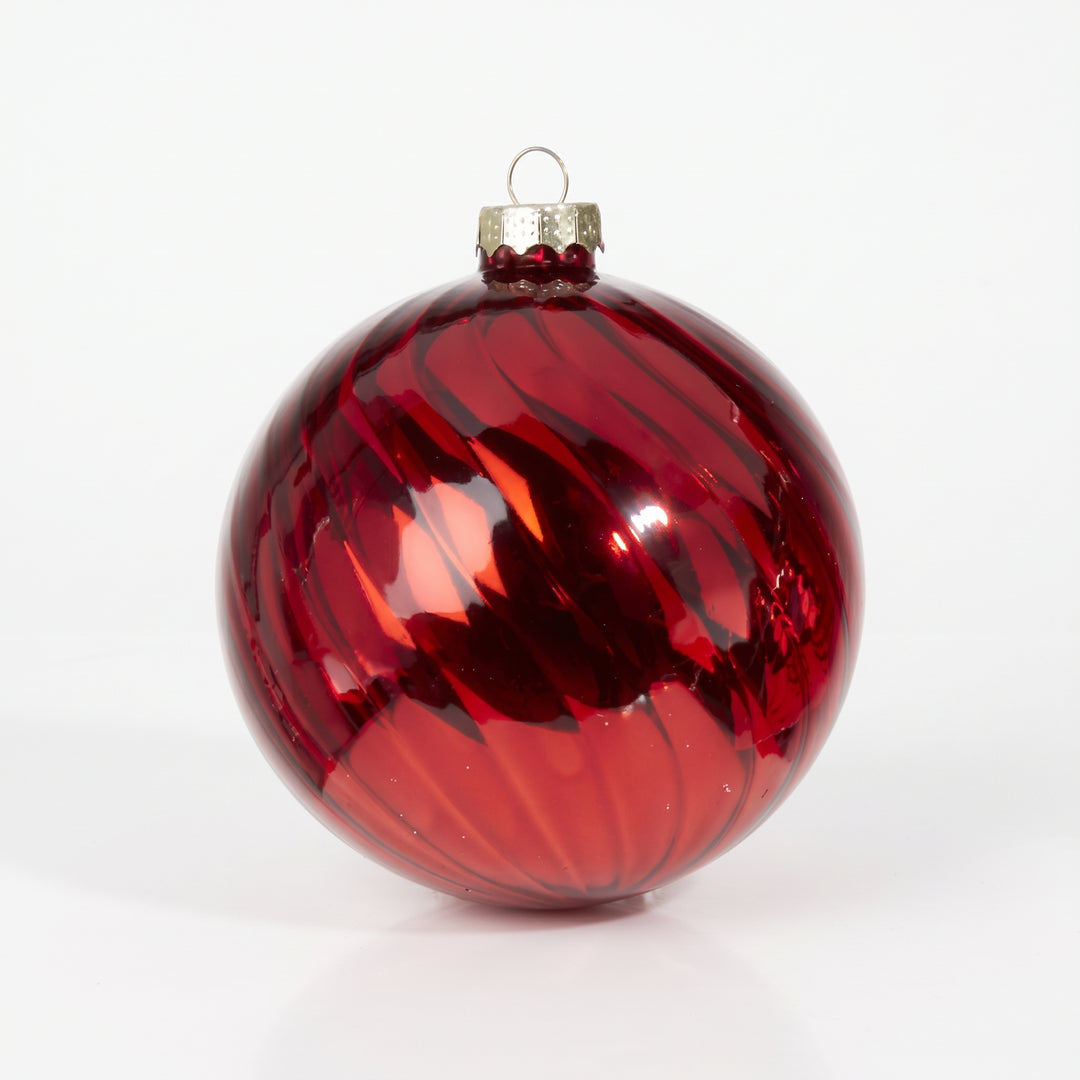 4" RED BLOWN GLASS ORNAMENT