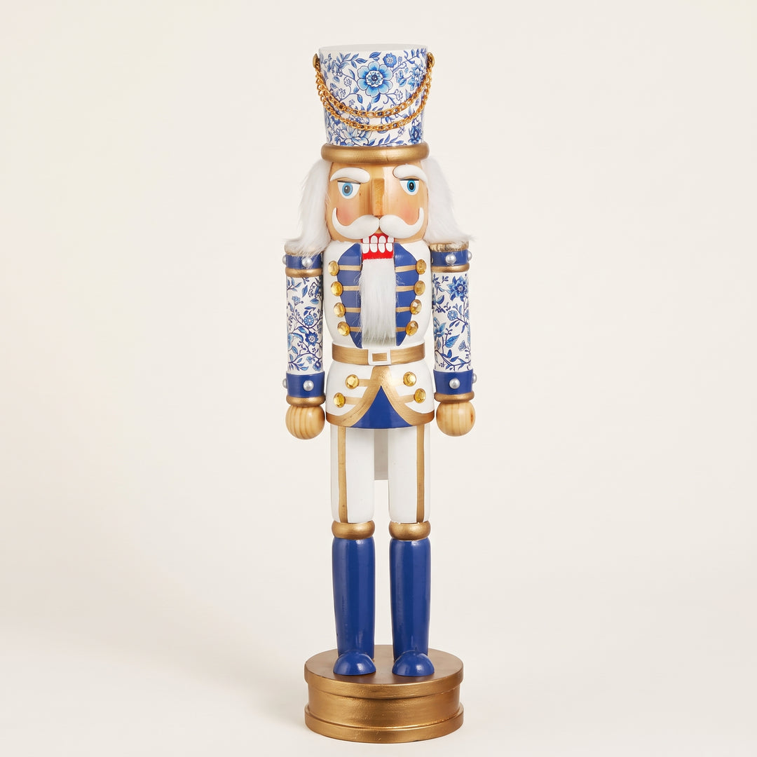 14.75" CHINOISERIE FLORAL NUTCRACKER