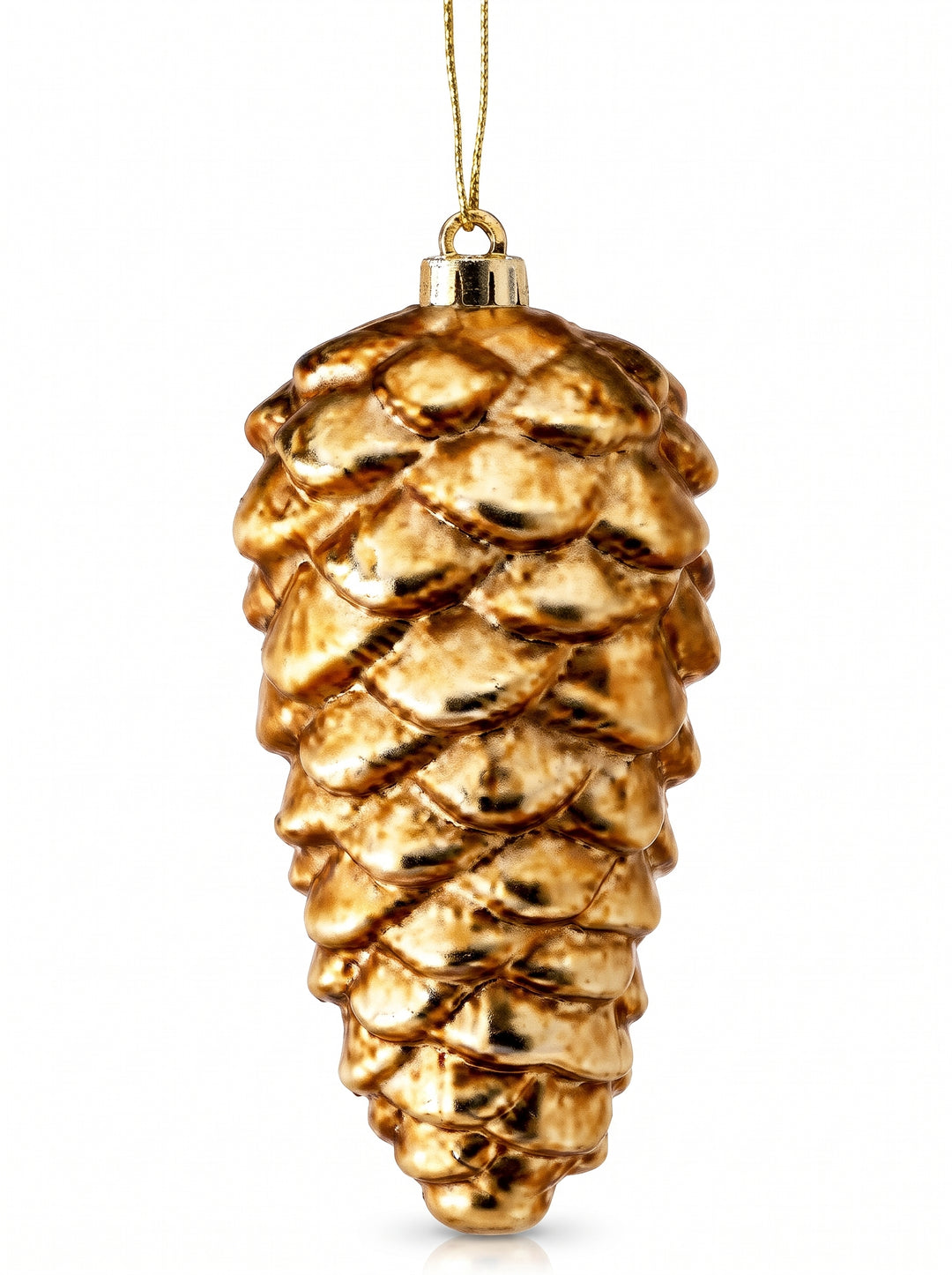 Vintage Gold Metallic Pinecone Ornaments