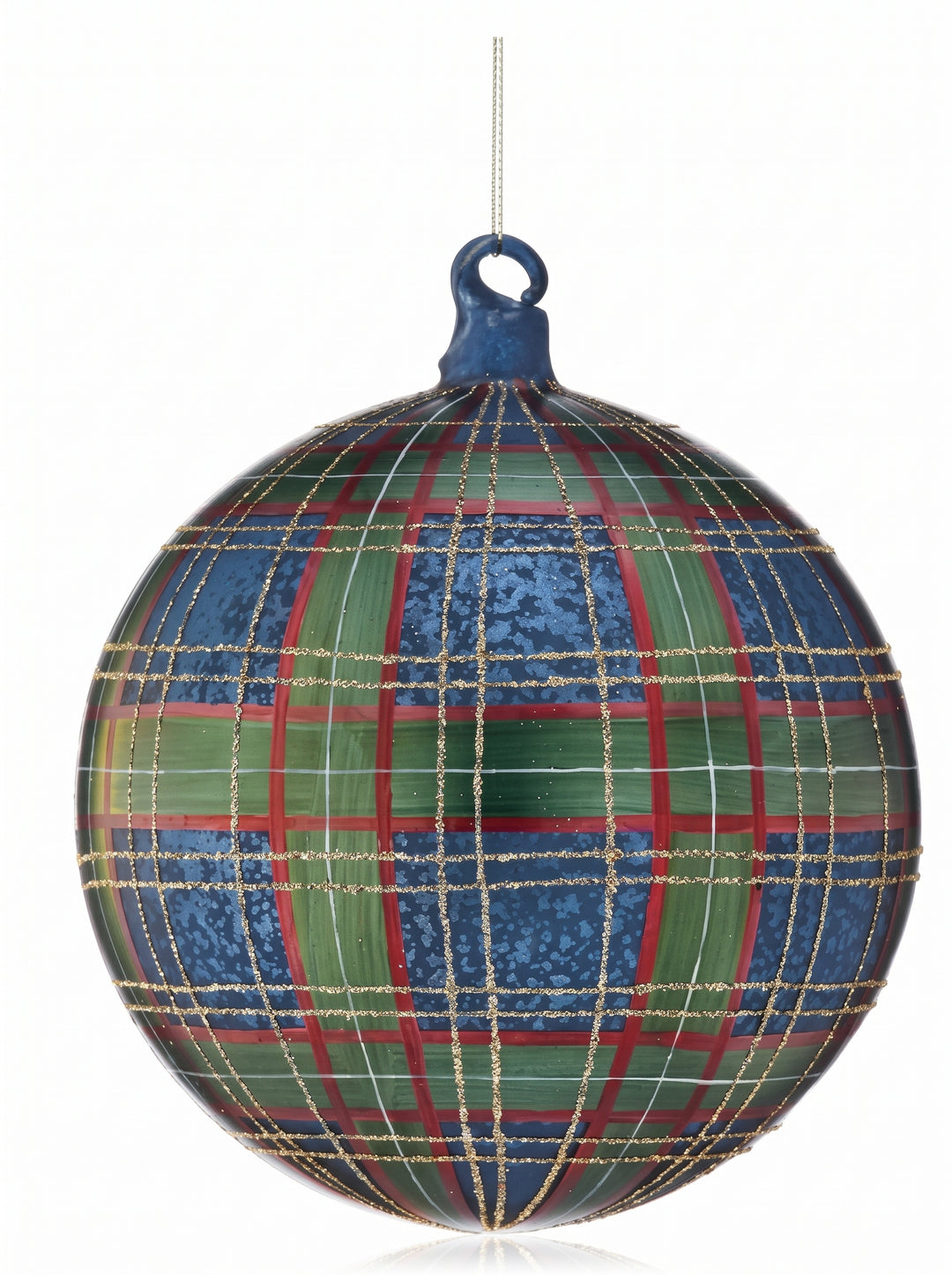 Heritage Plaid Glass Ball Ornament
