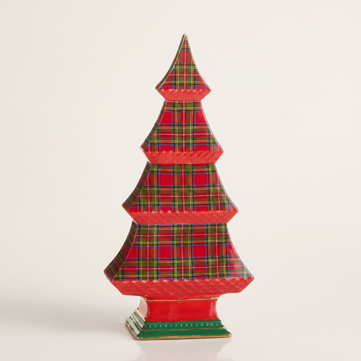 CLASSIC CHRISTMAS PLAID TABLETOP TREES