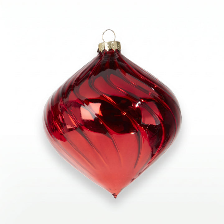 4" RED BLOWN GLASS ORNAMENT
