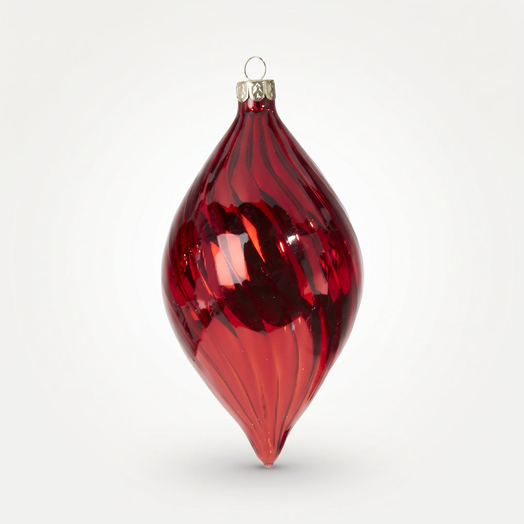4" RED BLOWN GLASS ORNAMENT
