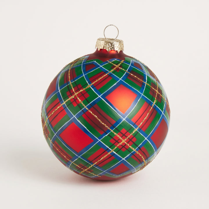 4" CLASSIC HOLIDAY PLAID ORNAMENT