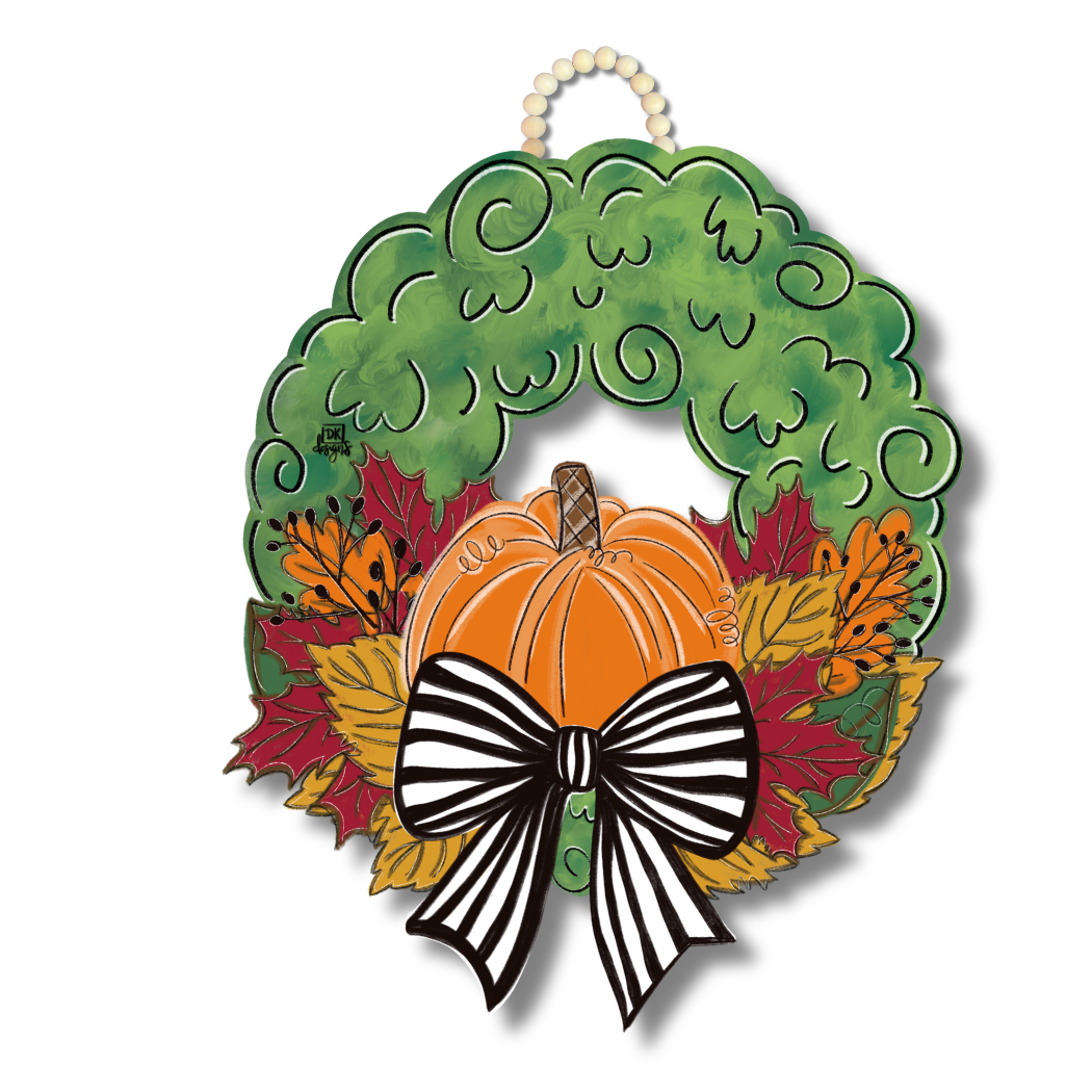 PUMPKIN WREATH DOOR HANGER