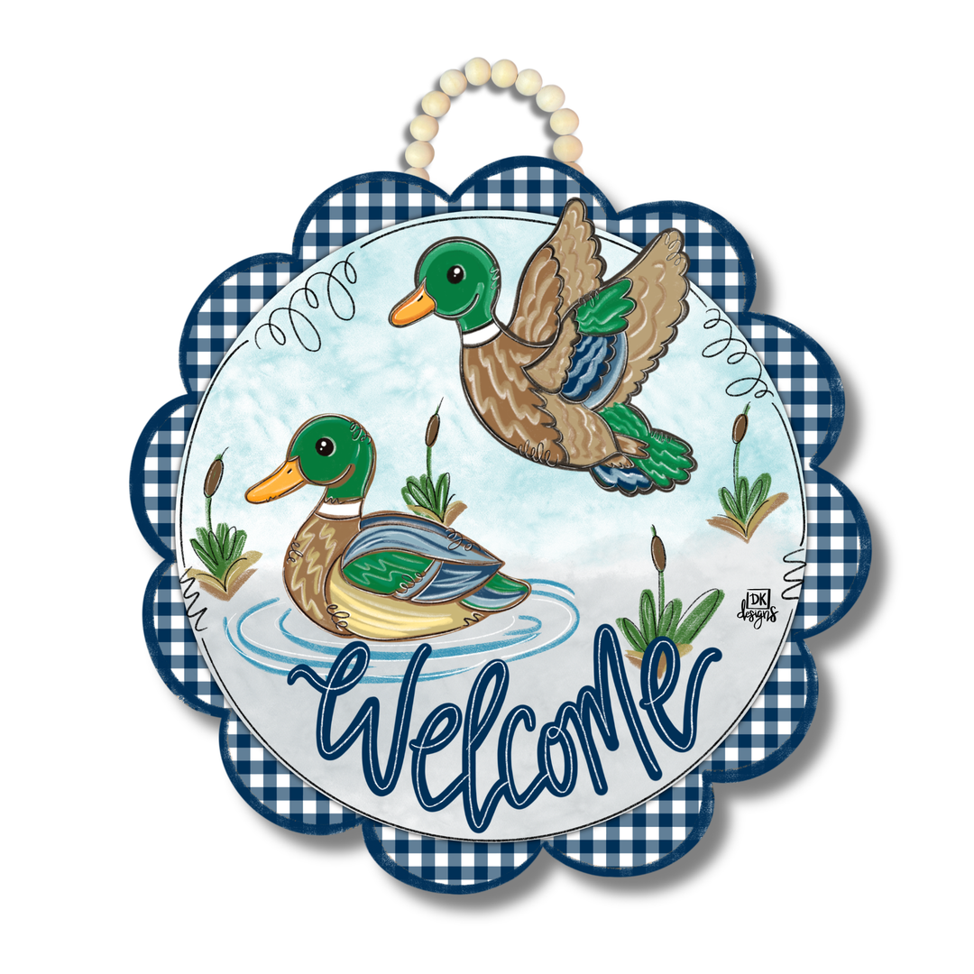 MALLARD SCALLOP WELCOME DOOR HANGER