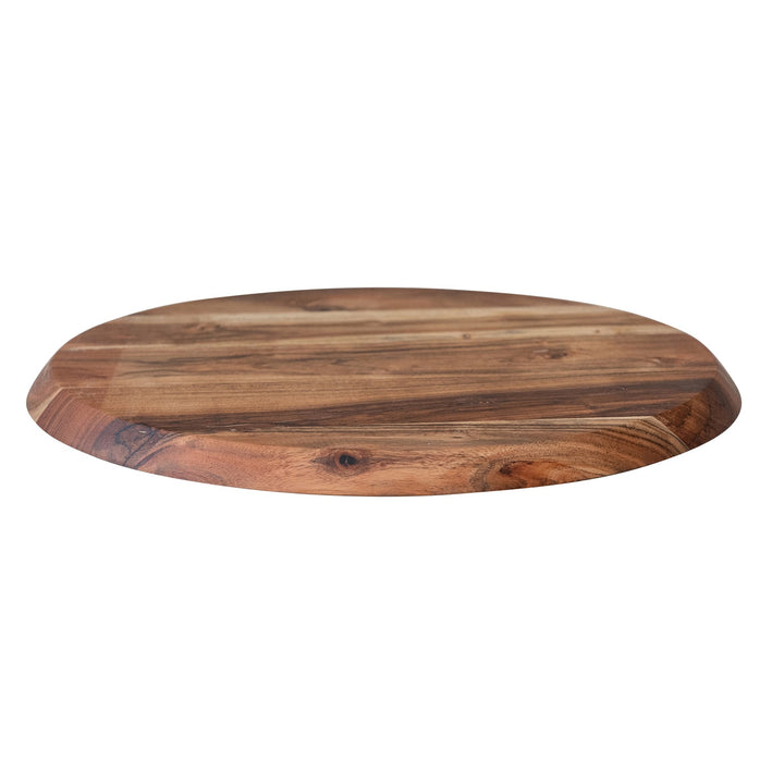 RAISED EDGE ROUND ACACIA WOOD TRAY