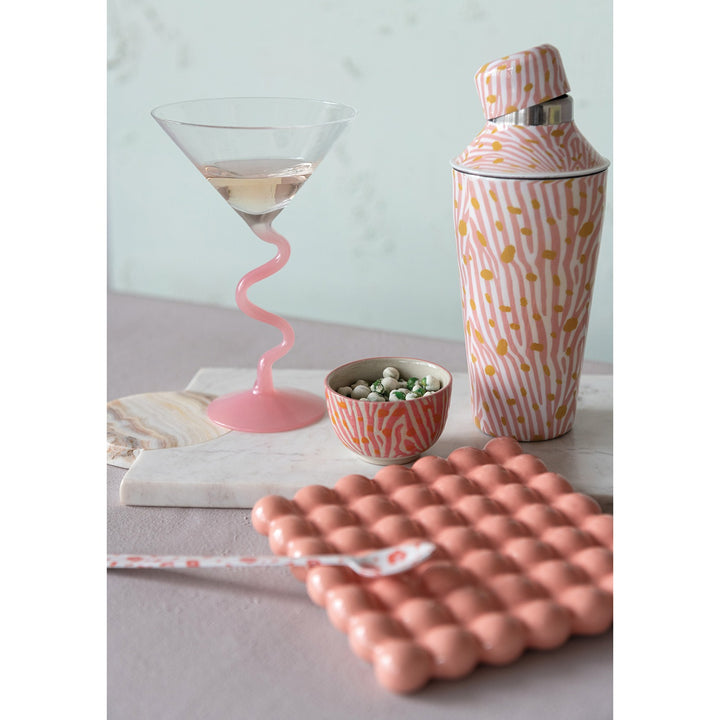 PINK ZEBRA PRINT COCKTAIL SHAKER