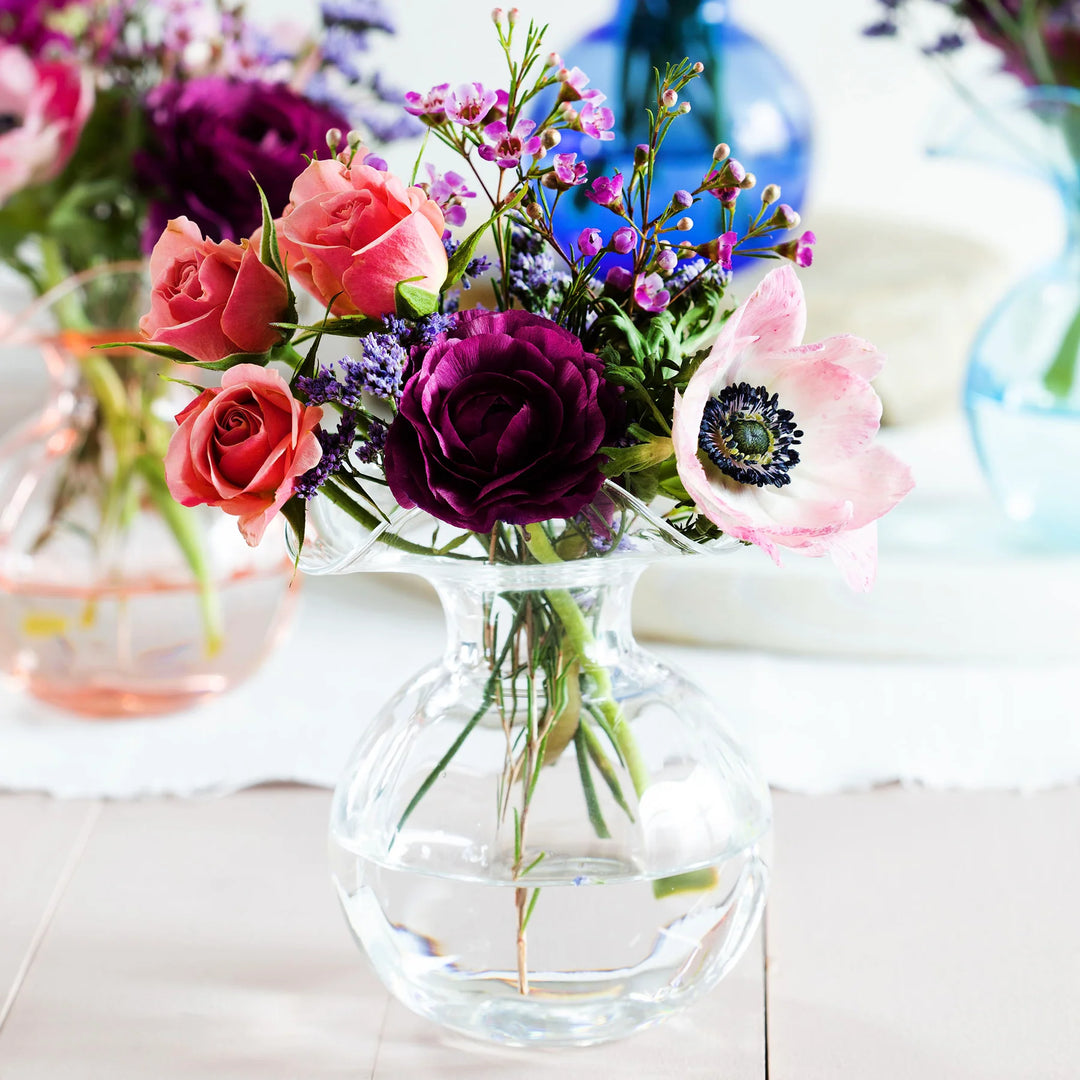 HIBISCUS GLASS CLEAR BUD VASE