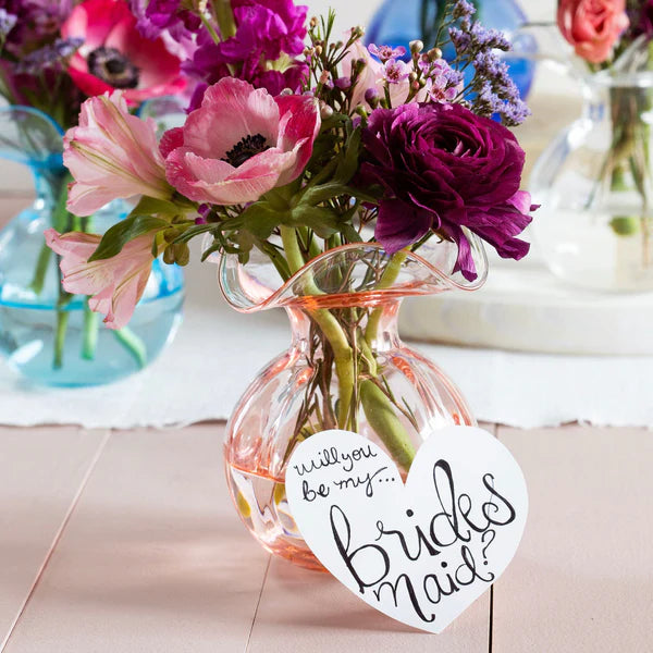 HIBISCUS GLASS PINK GLASS BUD VASE