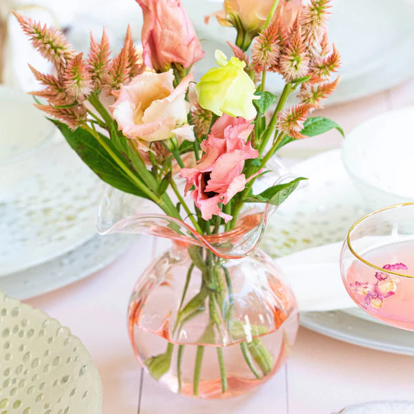 HIBISCUS GLASS PINK GLASS BUD VASE