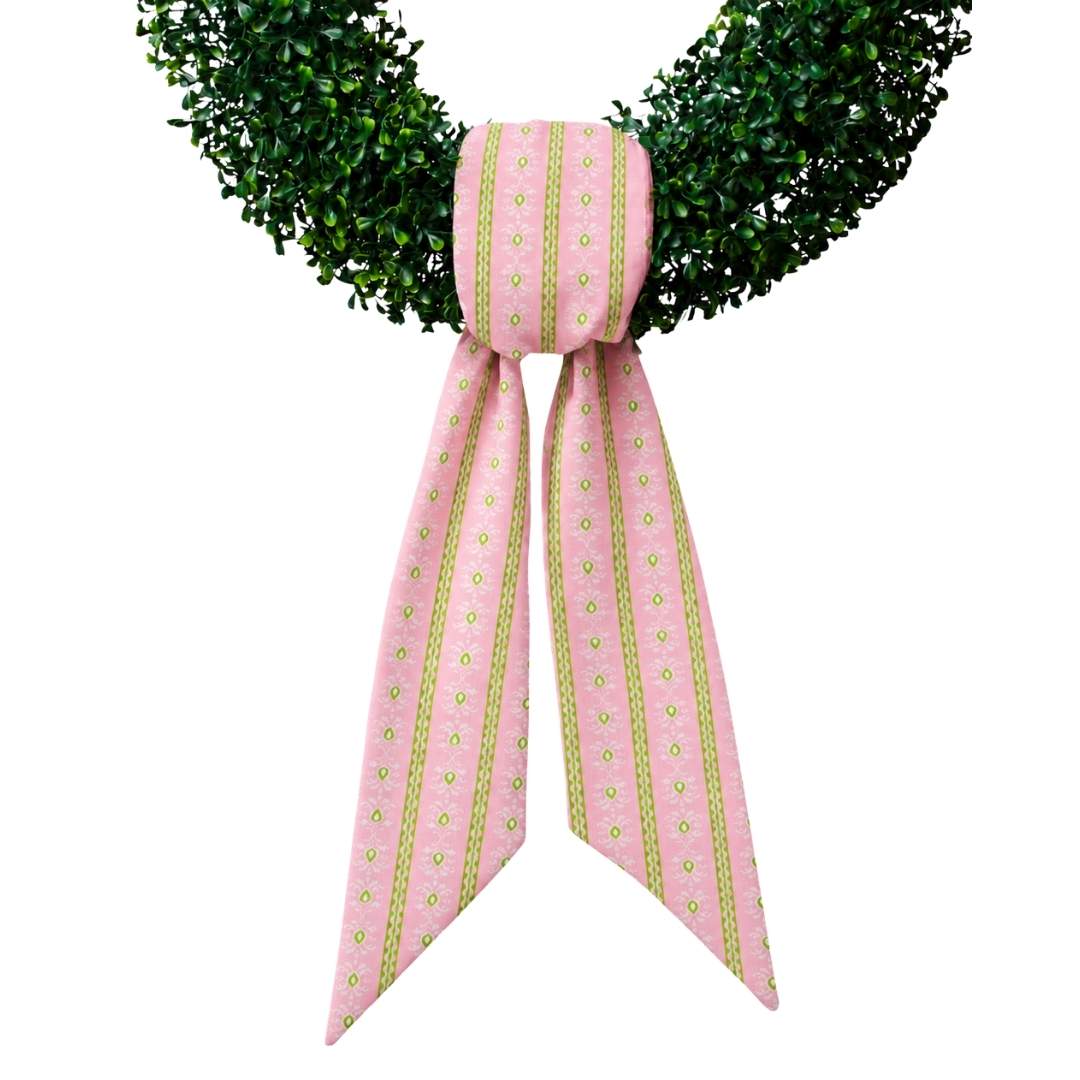 ROSEMARY STRIPE PINK WREATH SASH