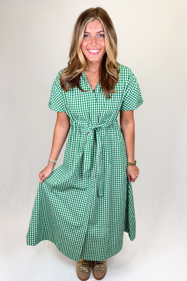 HOLLY SHAE: BRIA DRESS | GREEN & WHITE GINGHAM