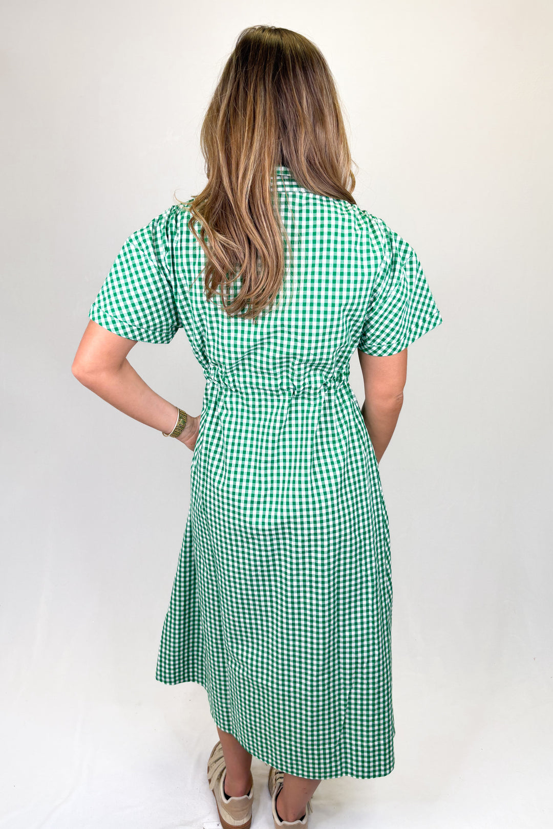 HOLLY SHAE: BRIA DRESS | GREEN & WHITE GINGHAM