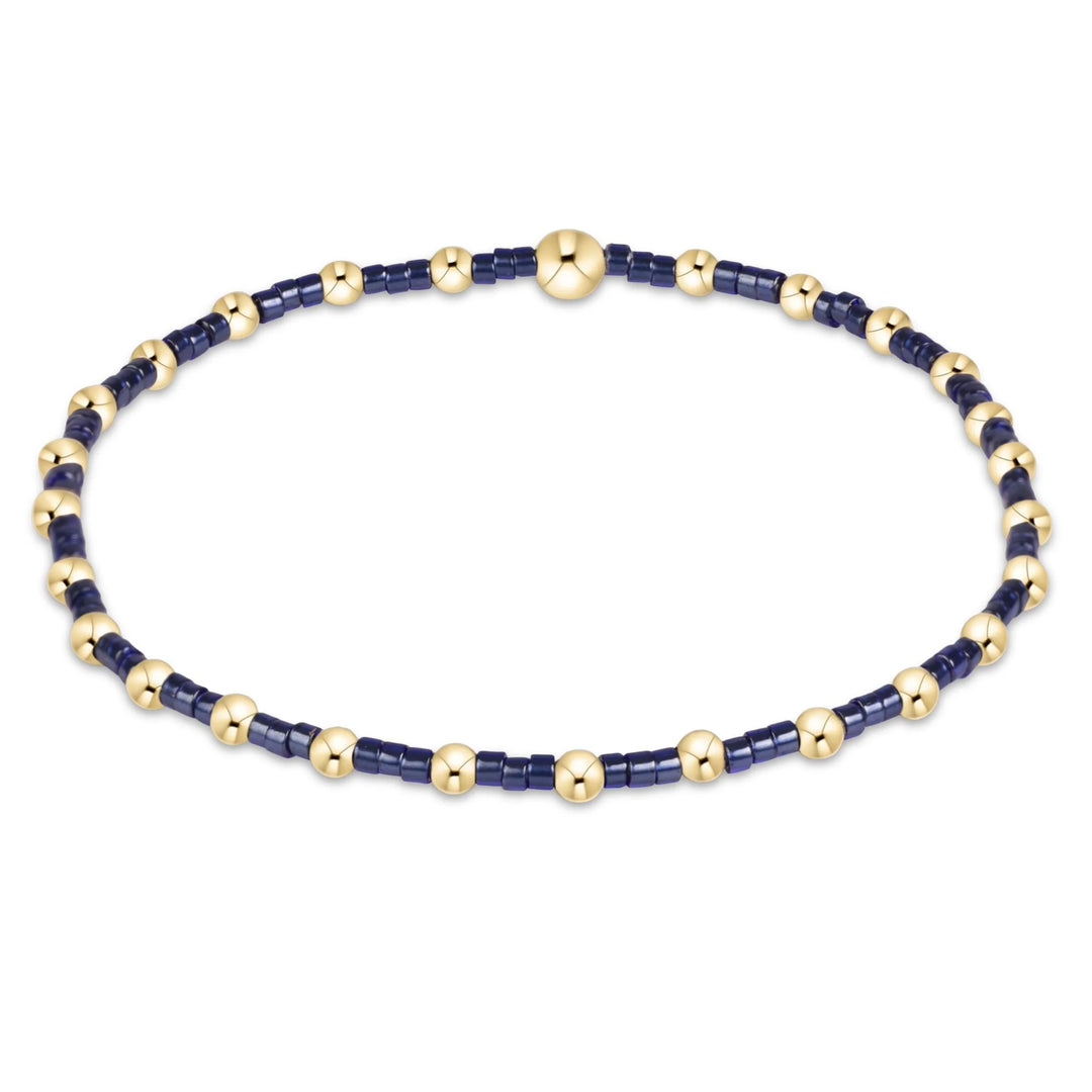 Hope Sincerity Bracelet - Navy with gold beads alternating