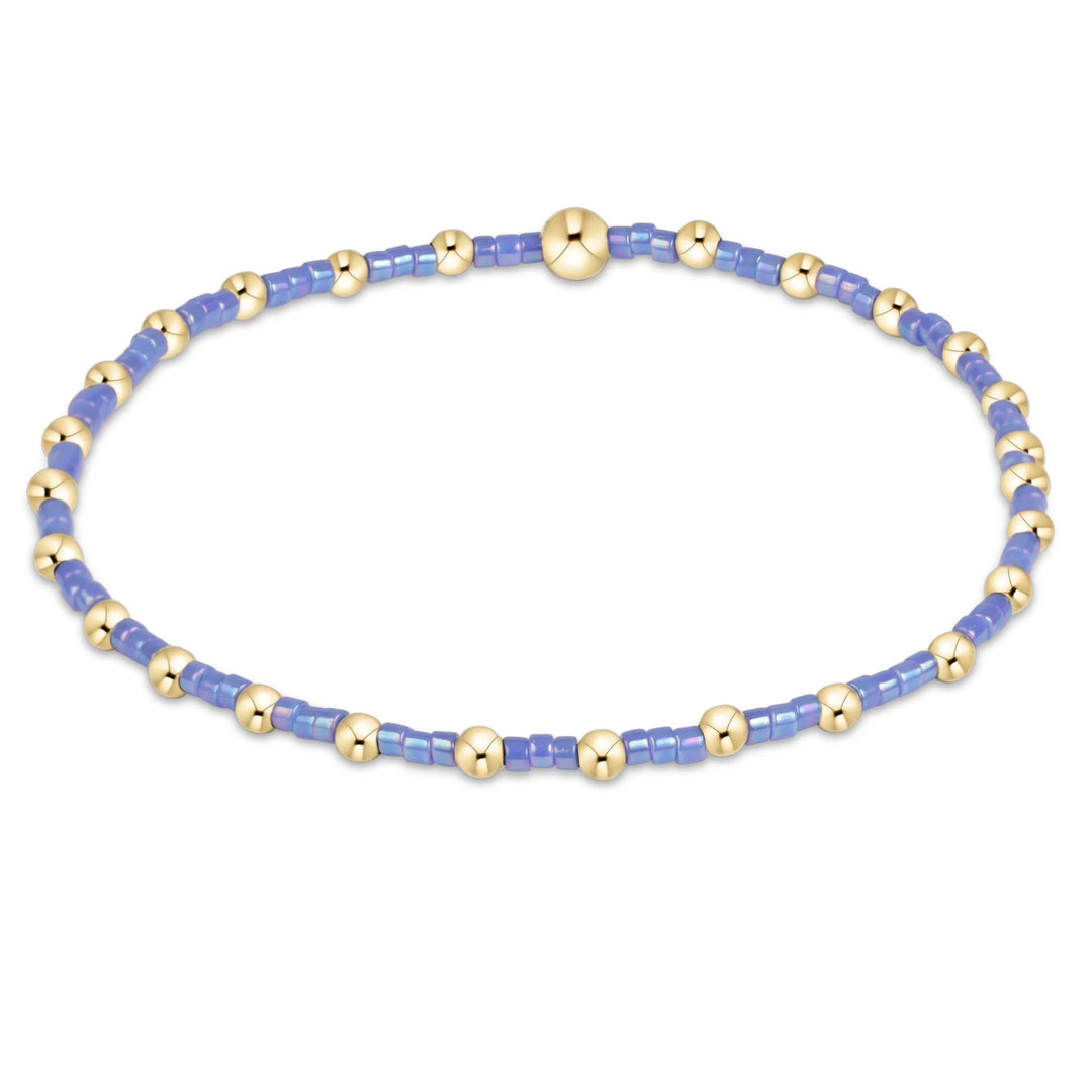 Hope Sincerity Bracelet - Bright Blue alternating blue and gold beaded bracelet