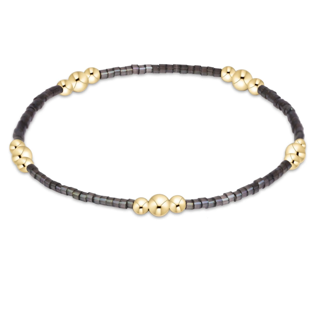 gray  2mm seed beads and 3mm and 4mm, 14kt gold-filled beads