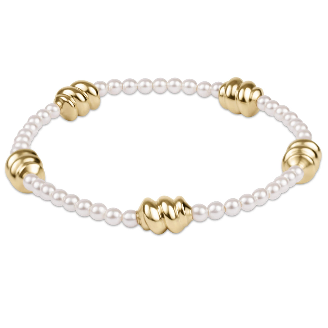 3mm pearl beads, 8mm admire gold bracelet