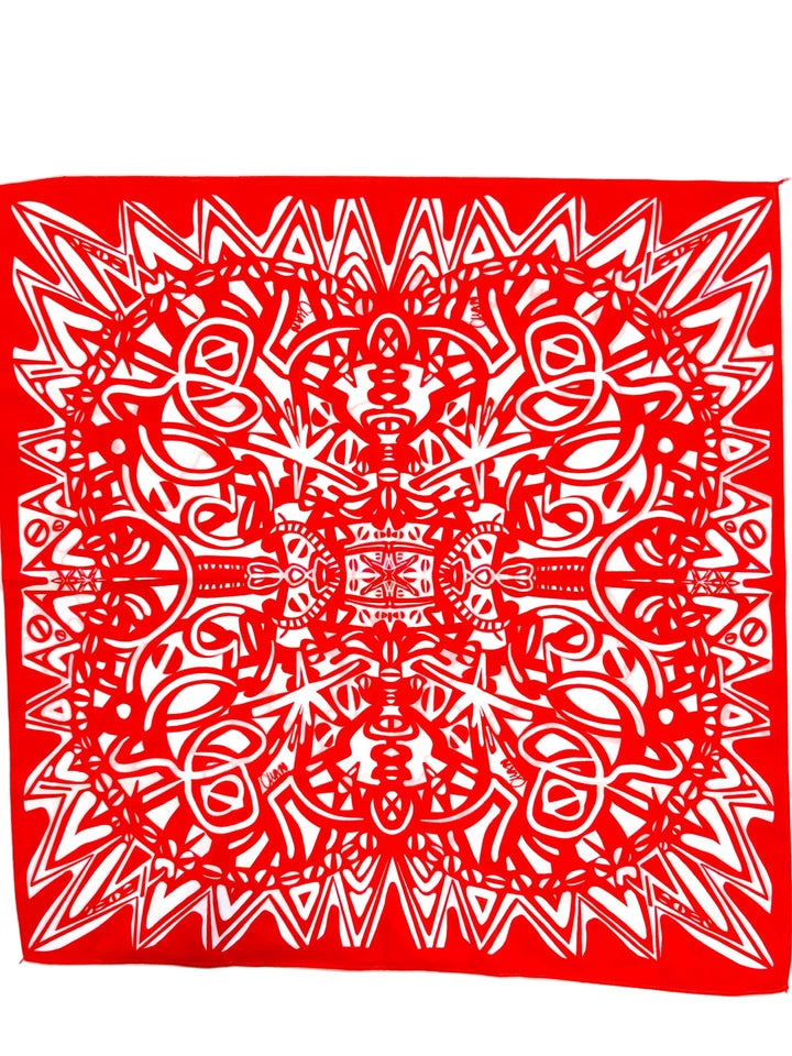 RED & WHITE ABSTRACT GAME DAY SCARF