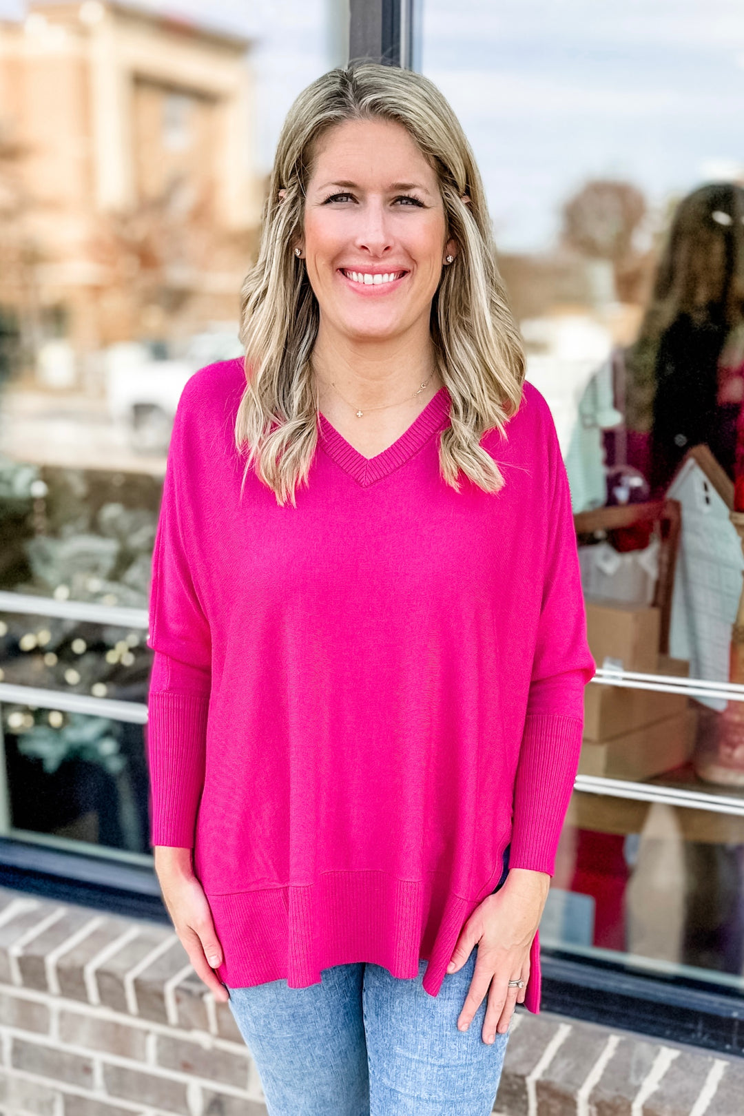 V-Neck Tunic Sweater