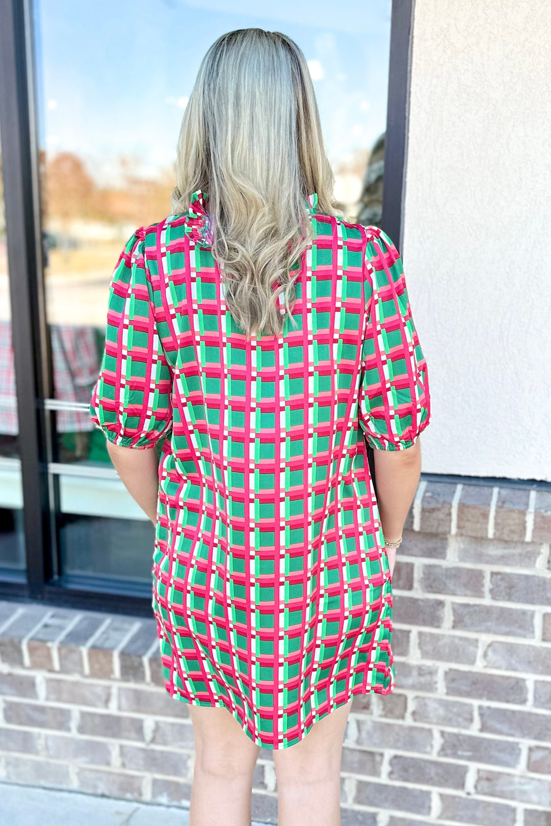 GREEN ALPINE LINE LIBBY DRESS