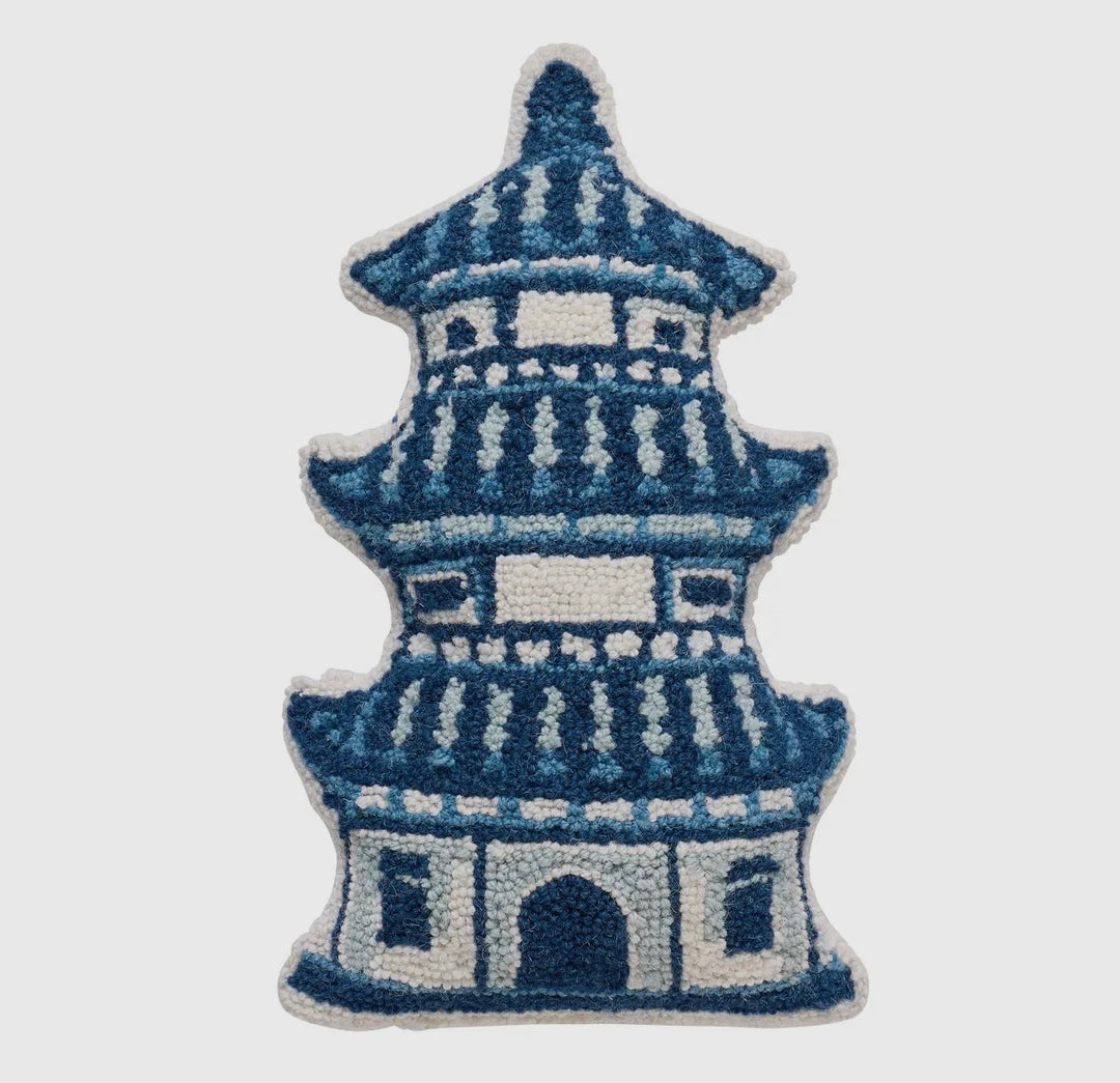 PAGODA SHAPED THROW PILLOW
BLUE AND WHITE