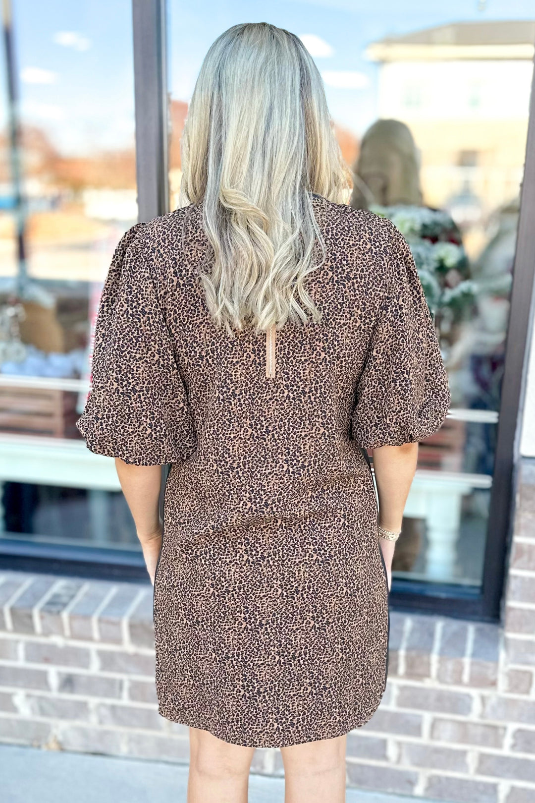 BLACK & BROWN CHEETAH PRINT DRESS