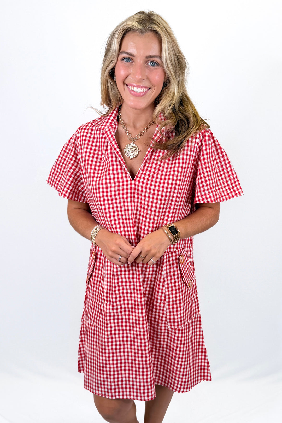 HOLLY SHAE: BROOKE DRESS | CRIMSON & WHITE GINGHAM
