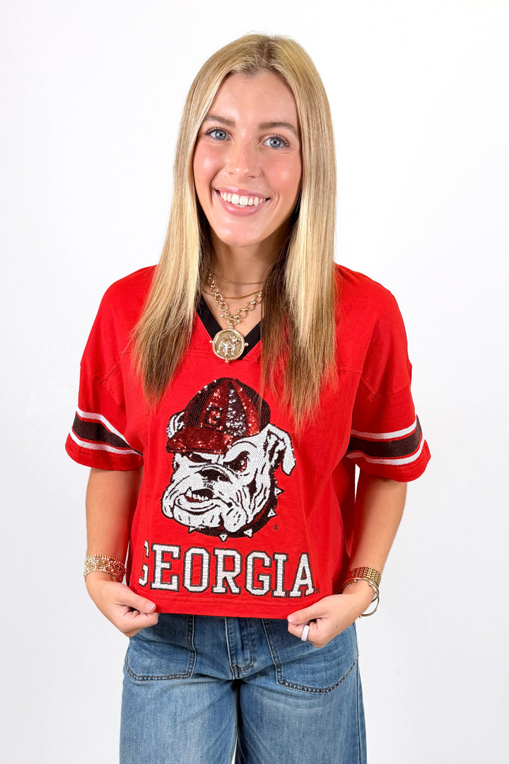 GEORGIA BLITZ SEQUIN JERSEY TEE